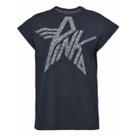 Pinko Camiseta com aplicação de cristais no logo - Preto