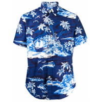 Polo Ralph Lauren Camisa com botões e estampa havaiana - Azul