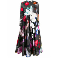 Prada Vestido evasê com estampa floral - Cinza