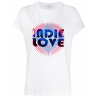 Sandro Paris Camiseta Indie Love com paetês - Branco
