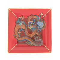 Shanghai Tang Bandeja quadrada com estampa de dragão - Vermelho