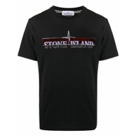 Stone Island embroidered logo t-shirt - Preto