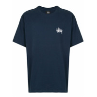 Stussy Camiseta de algodão com estampa de logo - Azul