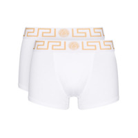 Versace Conjunto 2 cuecas boxer Greca com logo - Branco