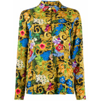 Versace Jeans Couture Camisa com estampa floral e barroca - Preto