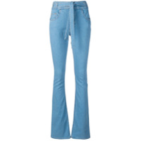 Victoria Victoria Beckham Calça jeans flare com amarração na cintura - Azul