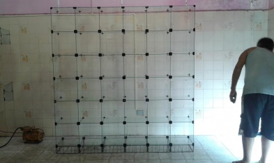 VITRINE P/ LOJA VIDRO 4MM 30X30CM MED.1,80MTX1,90MT -