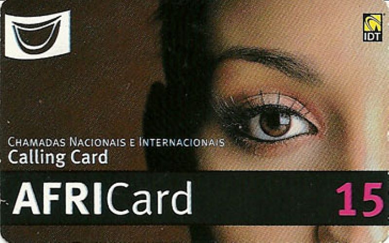 15 africard callingcard pre pago, em pvc 0, 03mm, rosto
