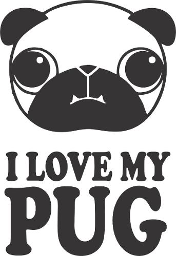 Adesivo Decorativo Cachorro Carro I Love My Pug Animais Pet