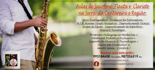 Aulas de Sax, Flauta, Clarinete e Gaita na Serra da
