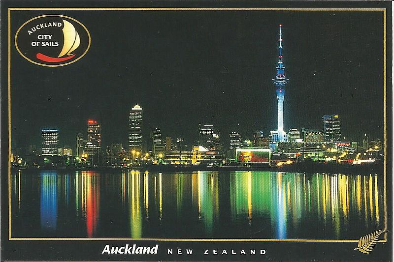 Cartao postal akl-- postal auckland, nova zelandia-