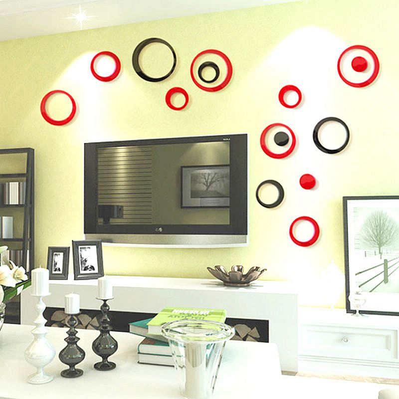 Circulos decoracao 3d em cores para parede da sala, quarto,
