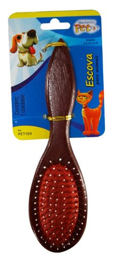 Escova Para Animais De Madeira Cerdas Em Bolinhas Xpet-159