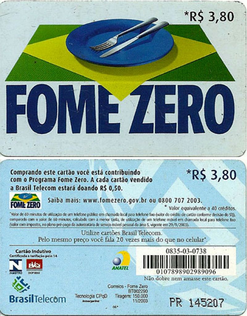 Fome zero, brasiltelecom colaborando com o governo federal,