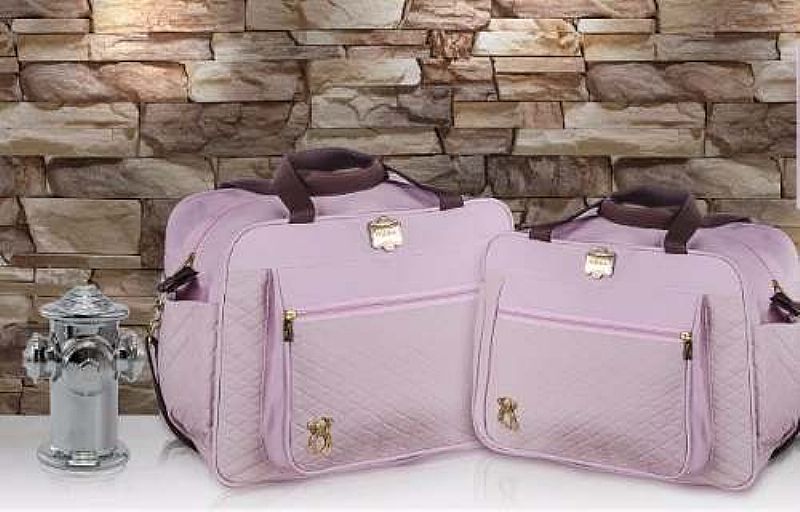 Kit bolsa maternidade rosa infant bolsa, frasqueira mb