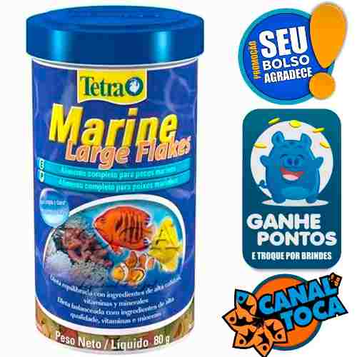 Ração P/ Peixes Marinhos Tetra Marine Large Flakes 80g