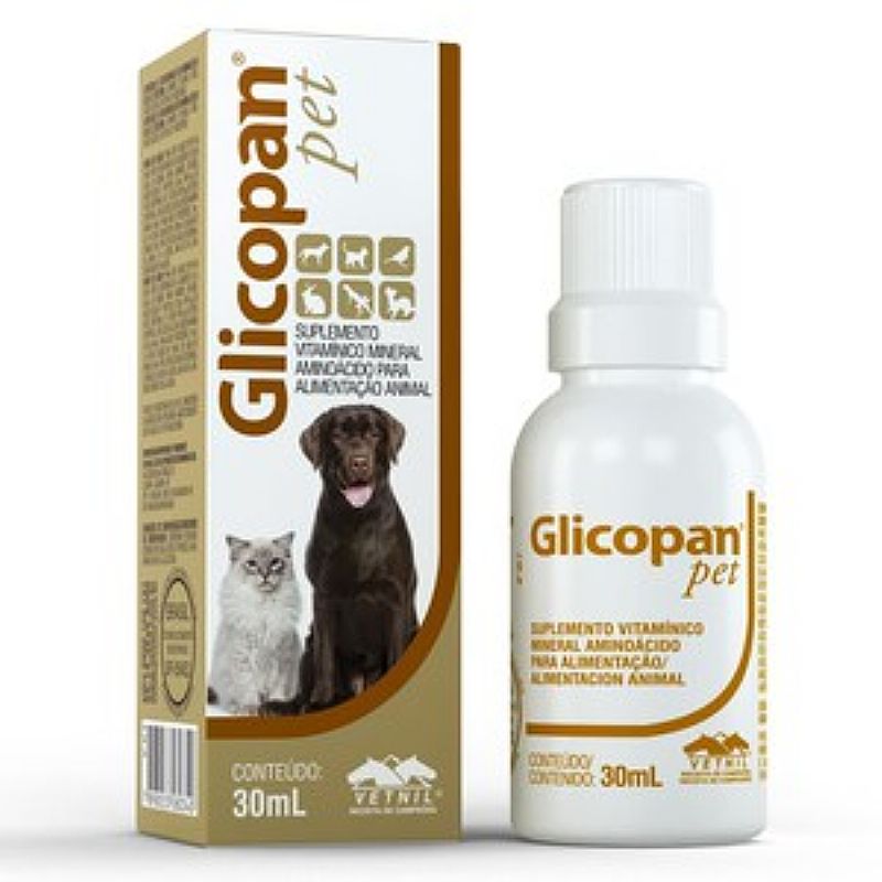 Suplemento vitaminico vetnil glicopan pet em gotas