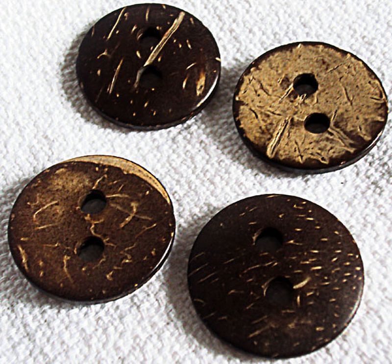 4 botoes casca de côco 30mm diametro x 3mm, a imagem nao