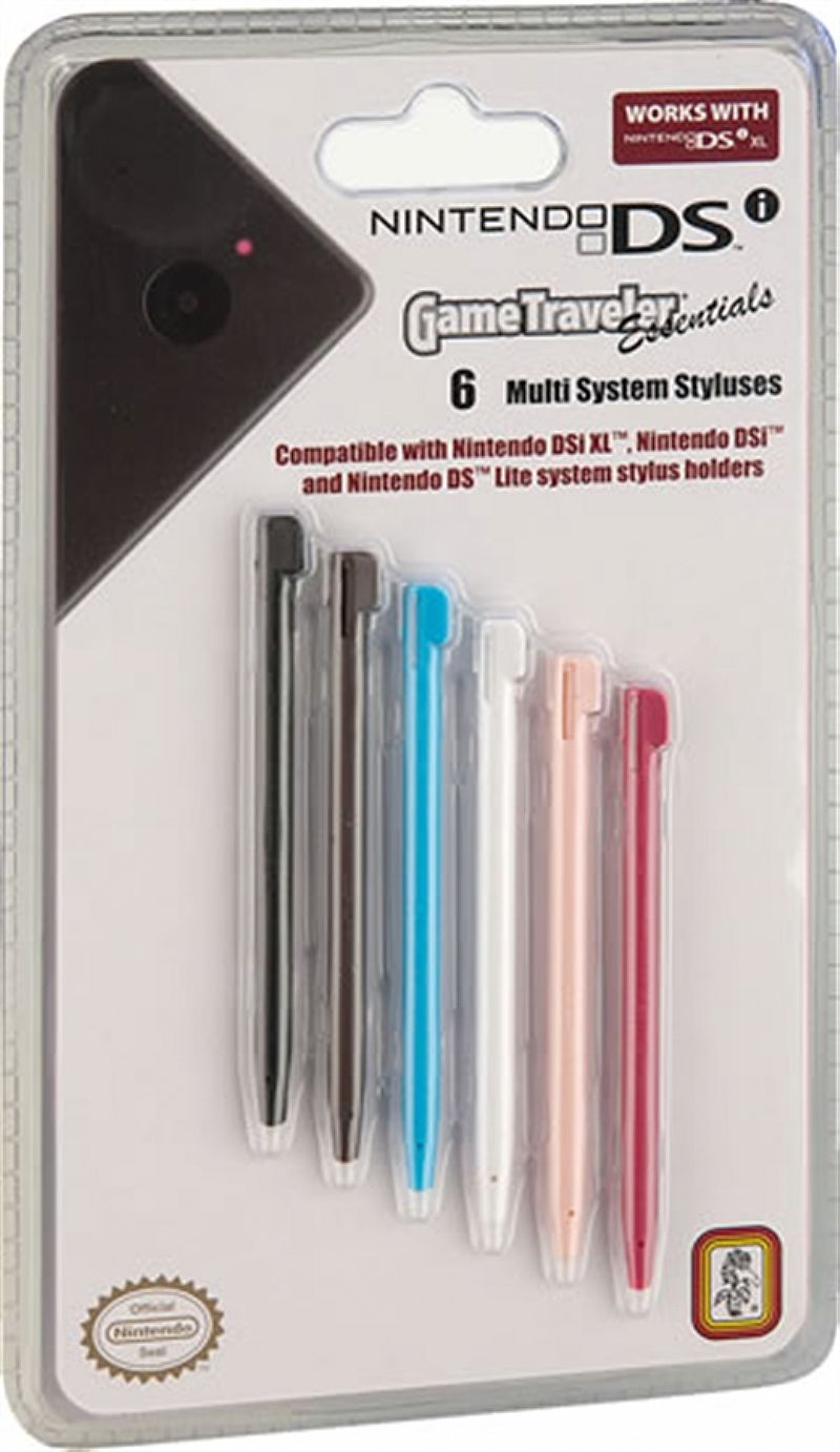 Kit 6 canetas stylus gametraveller essentials nintendo ds -