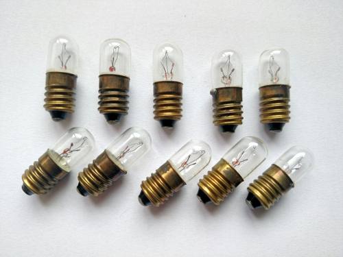 10 Lâmpadas Incandescentes Rosca E10 3w 24v 09x27mm