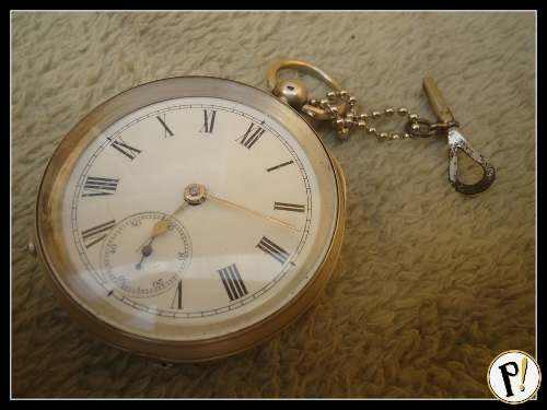 Antigo Relógio Bolso Waltham  Prata C/ Chave Excelente