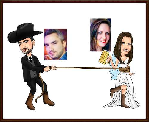 Caricatura De Noivos Alta Definição Casamento, Formatura