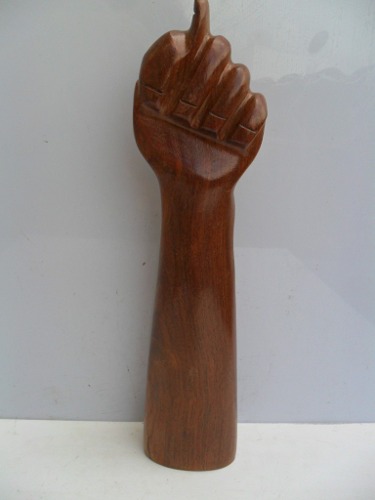 Figa G Madeira Artesanato Decoração(tras Sorte) 25 Cm (fp)