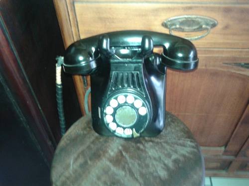 Telefone Baquelite Preto De Parede