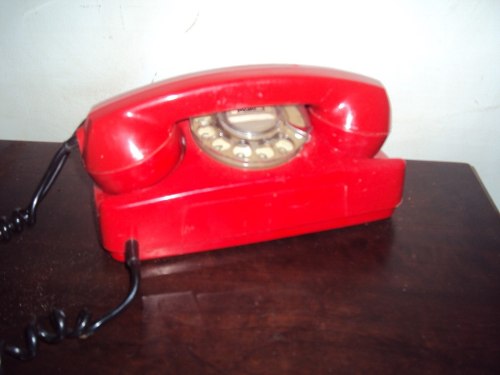 Telefone De Disco Vermelho Tijolinho Original