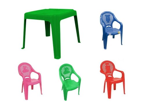 Jogo De Mesa Com 04 Cadeiras Plástica Infantil Criança Kit