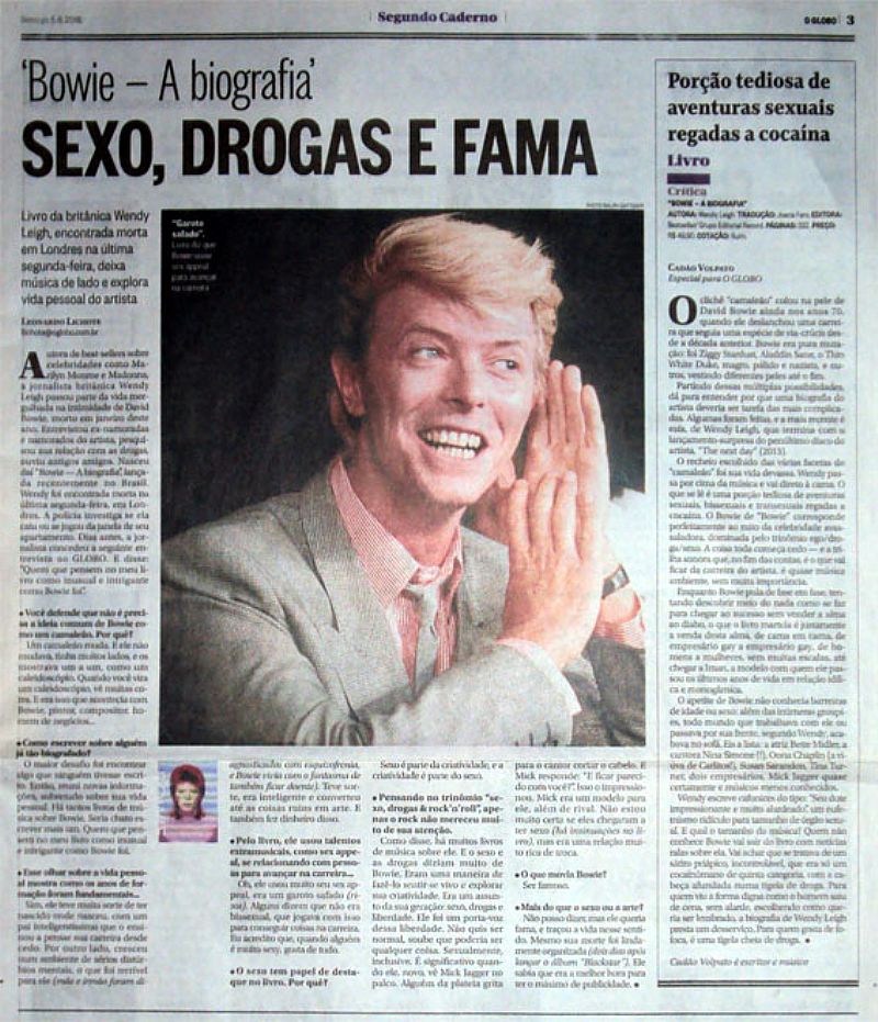 Bowie, a biaografia, livro da britanica wendy leigh