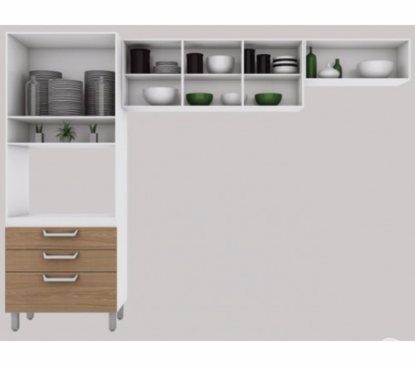 Cozinha Compacta 05 Adapt + Balcão Pia - Henn