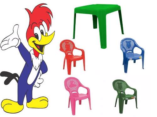 Conjunto De Mesa E Cadeiras De Plástico Infantil Criança