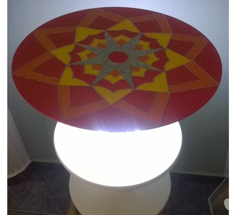 Mesinha de Mandala com luz de led