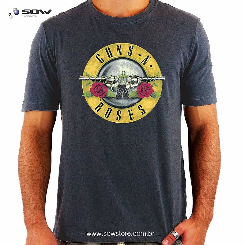 Camiseta guns n roses, rock, varios tamanhos e cores