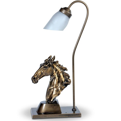 Arte Decoração Luminária Cabeça De Cavalo Em Resina
