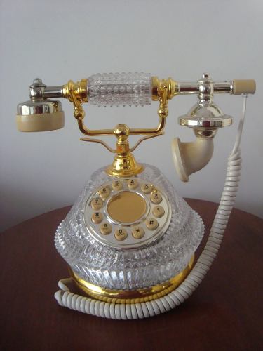 Espetacular Telefone Estilo Antigo Em Vidro !!!