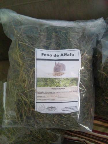 Feno Alfafa 1kg (mini Coelho, Roedores, Hamster) Alfafa Rama