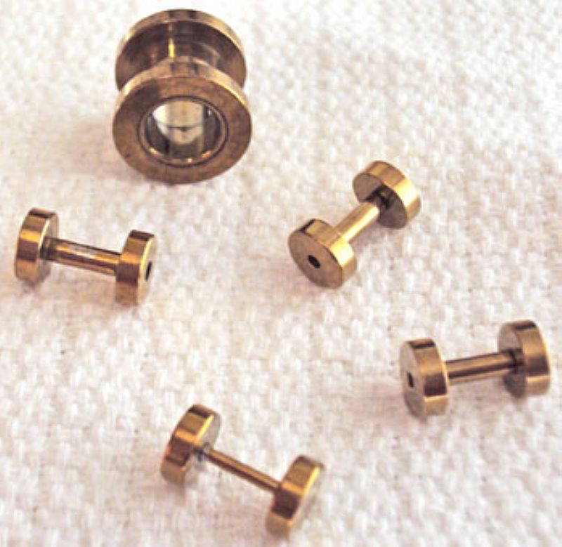 Alargadores ouro flash 4 (10mm x 6mm) e ouro flas rose 1