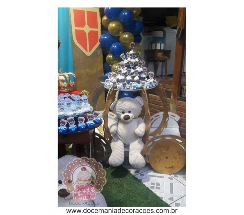 Decoração de festa - Urso Rei - Chá de Bebê