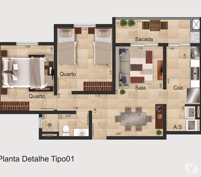 Apartamento com churrasqueira na varanda