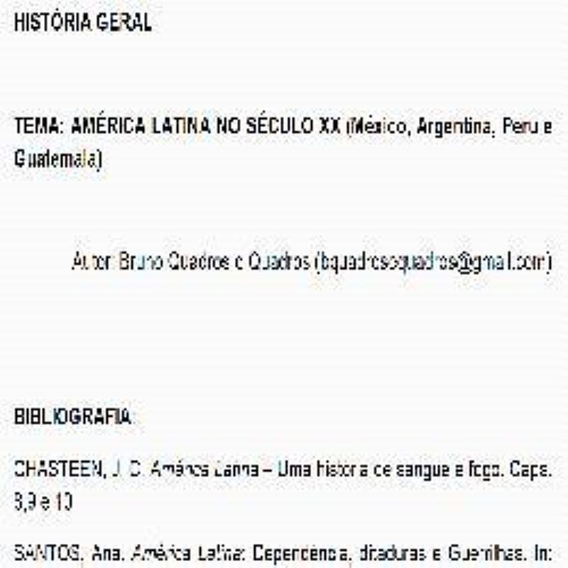 Hg - america latina no seculo xx - mexico, argentina, peru e