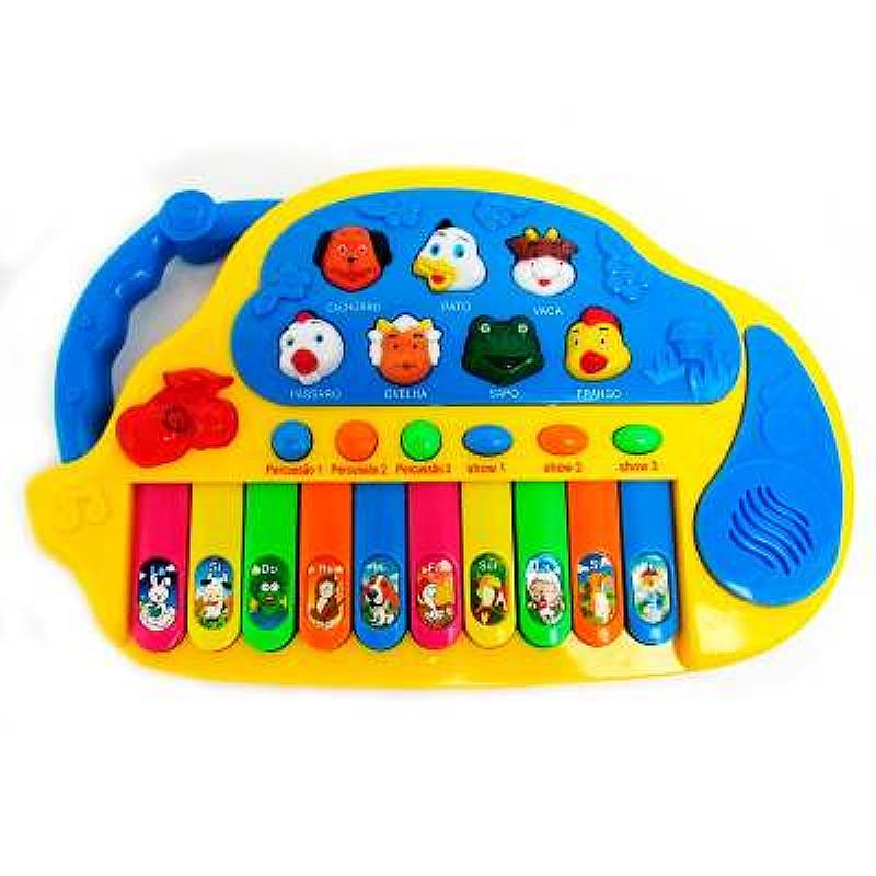 Brinquedo musical teclado educativo com som de animais