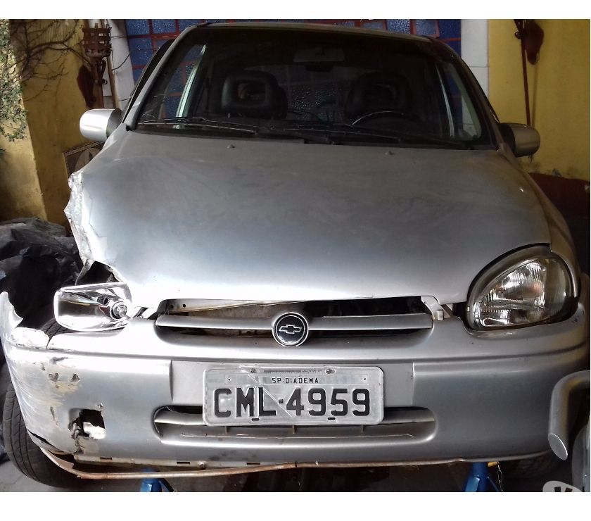 Corsa super 1.0 2 portas prata documentação OK batido lado
