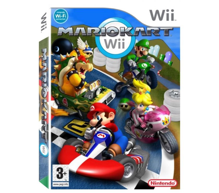 Nintendo Wii, 2 Wii Remotes, 2 Nunchuks, 2 Jogos, 1 Volante