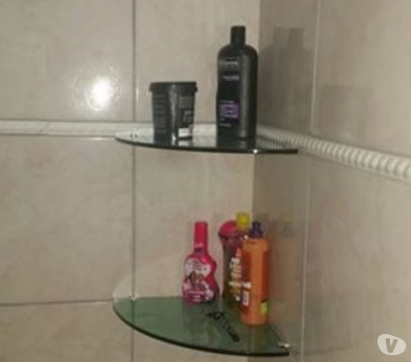 Porta shampoo porta sabonete cantoneira de vidro