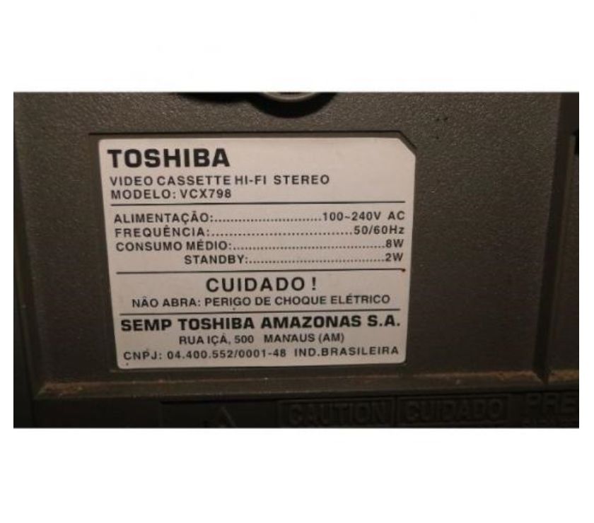 O video cassete de 7 cabeca Toshiba vcx 798