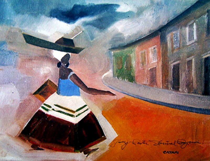 Baiana com tabuleiro, comercializando a domicilio, obra de