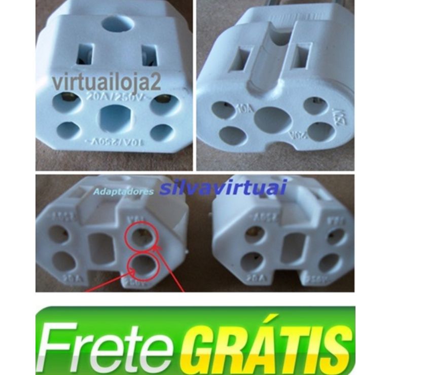 Adaptador Universal 10 E 20 A v - 4 Pçs Frete Grátis