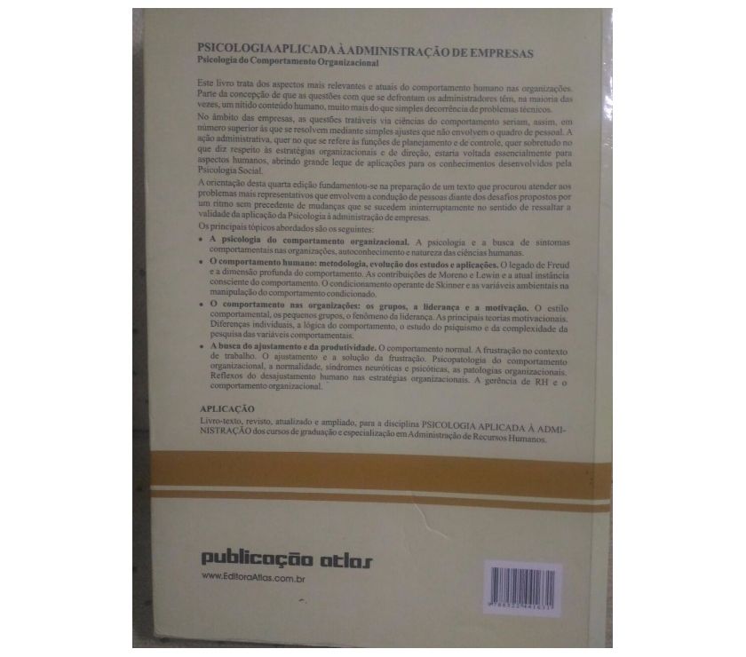 Livro Psicologia Aplicada À Administração De Empresas